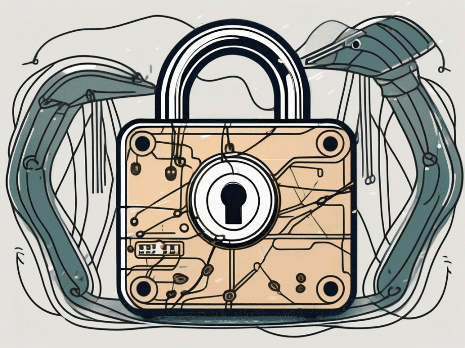 A credit card shielded by a symbolic padlock