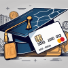 A credit card placed on top of a graduation cap