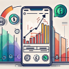 A smartphone displaying various financial app icons