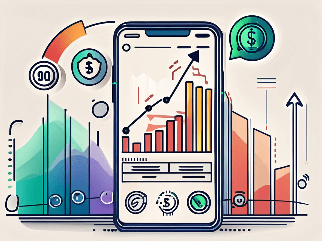 A smartphone displaying various financial app icons