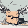 A wallet with wings flying out from a trap