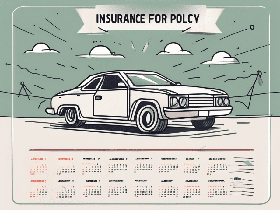 A calendar with a car and an insurance policy paper