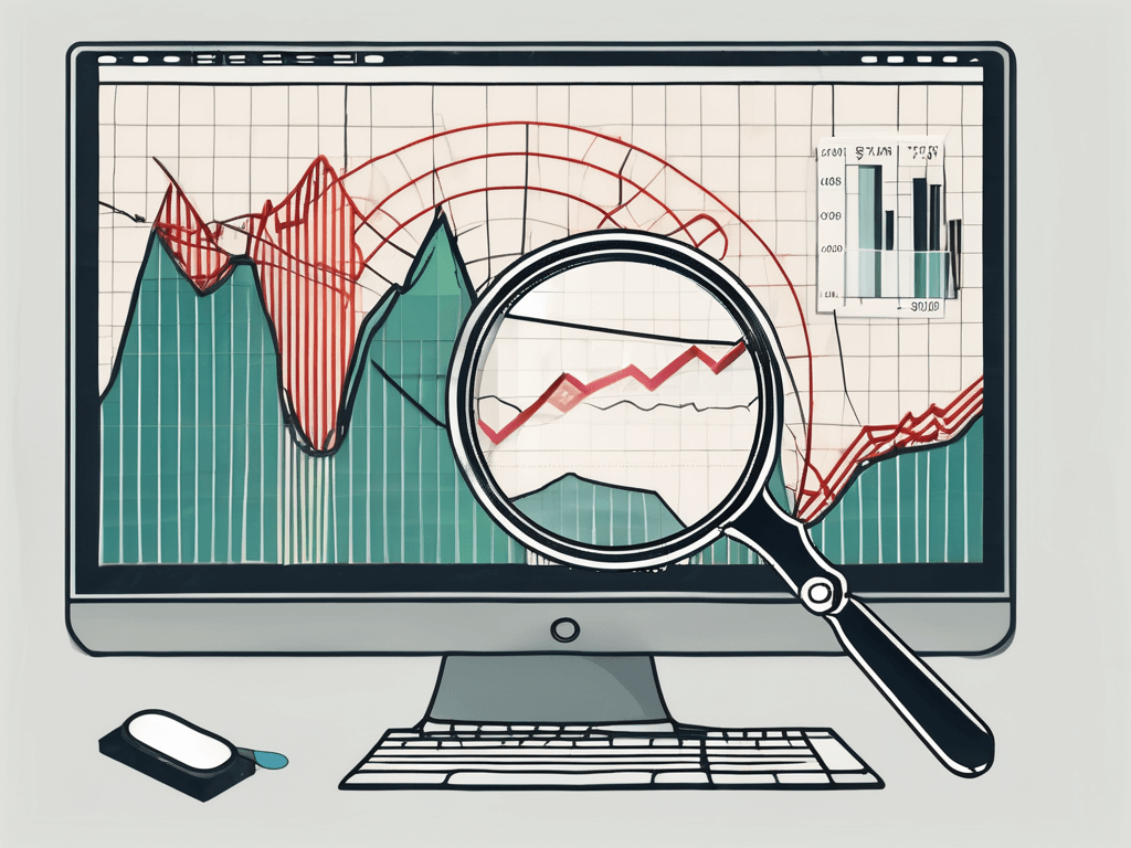 A computer screen displaying fluctuating stock charts