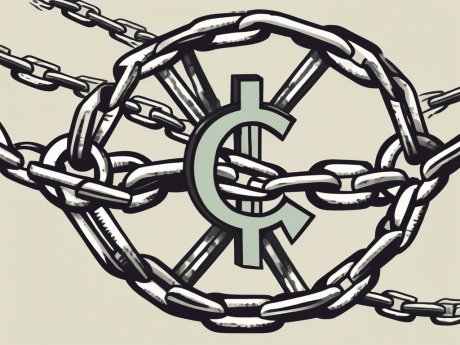 A broken chain linked to a dollar sign