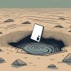 A credit card sinking into a quicksand trap