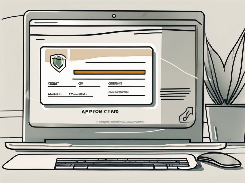 A computer screen displaying a generic credit card application form