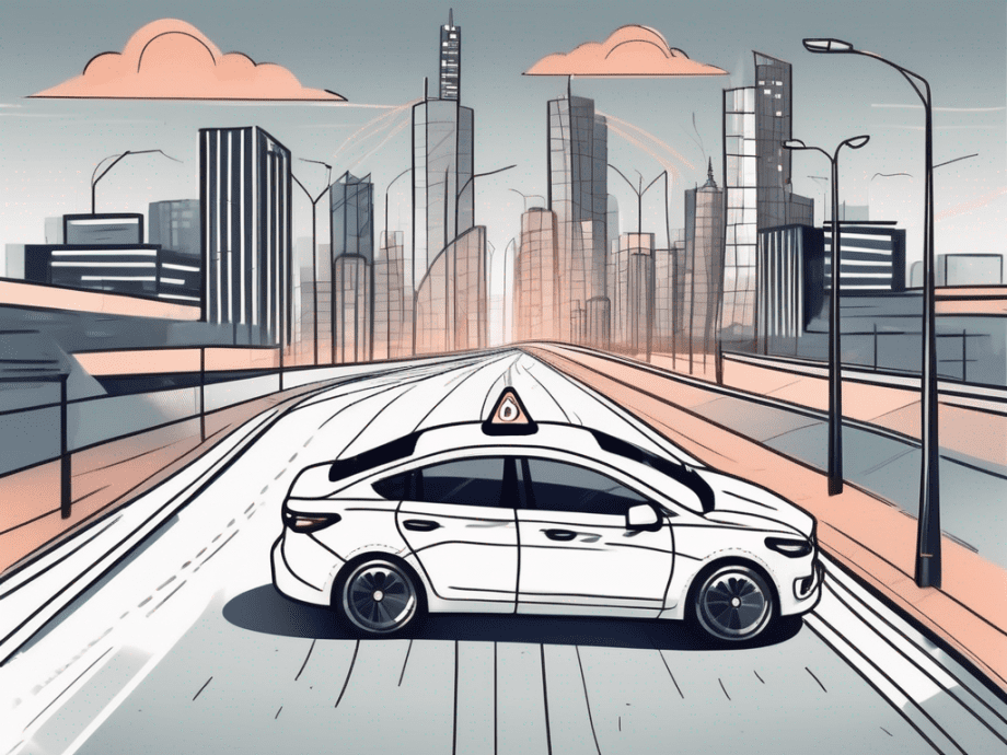 A cityscape with roads and an uber car with a visible meter