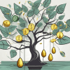 A money tree with coins as leaves