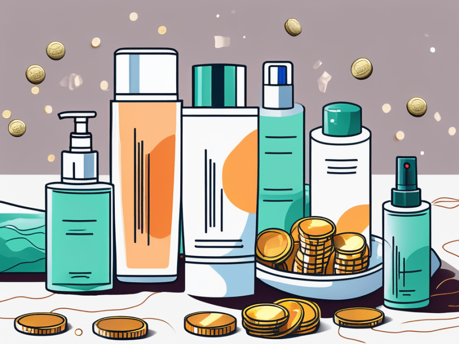 Various psoriasis treatment products like shampoo bottles
