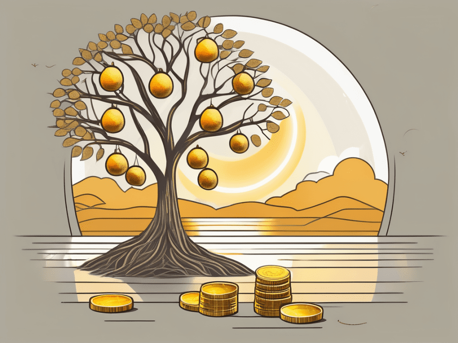 A money tree with golden coins as fruits