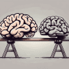 A brain and a wallet on a seesaw