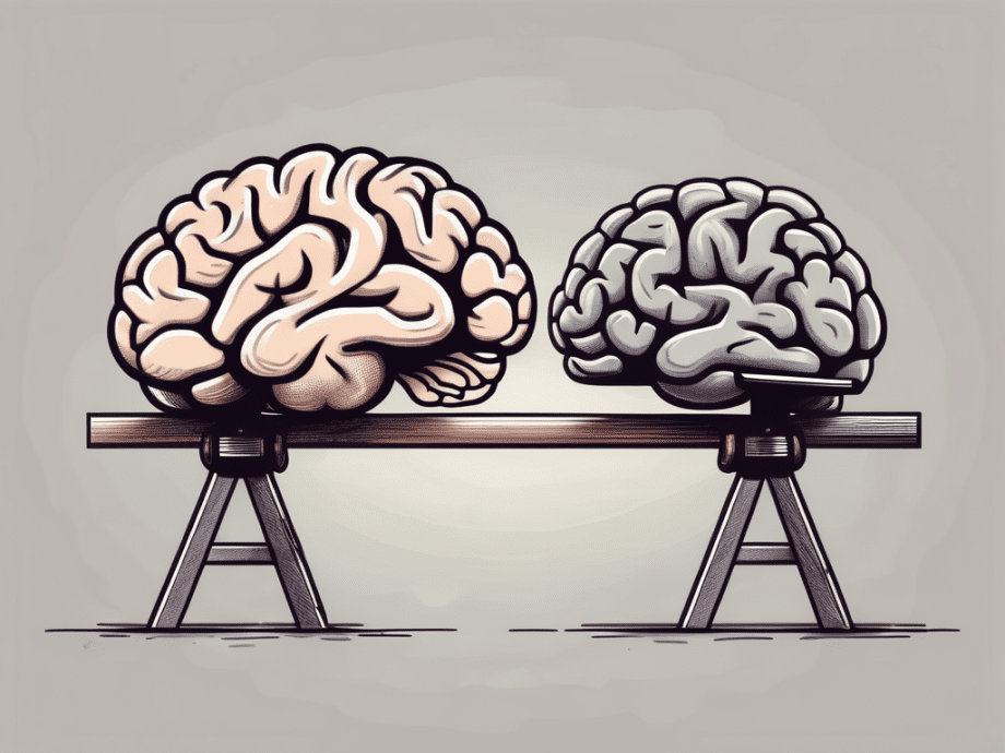 A brain and a wallet on a seesaw