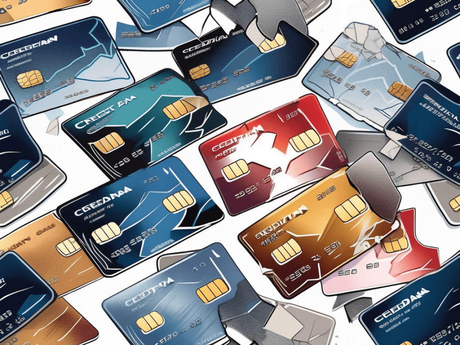 Five different credit cards