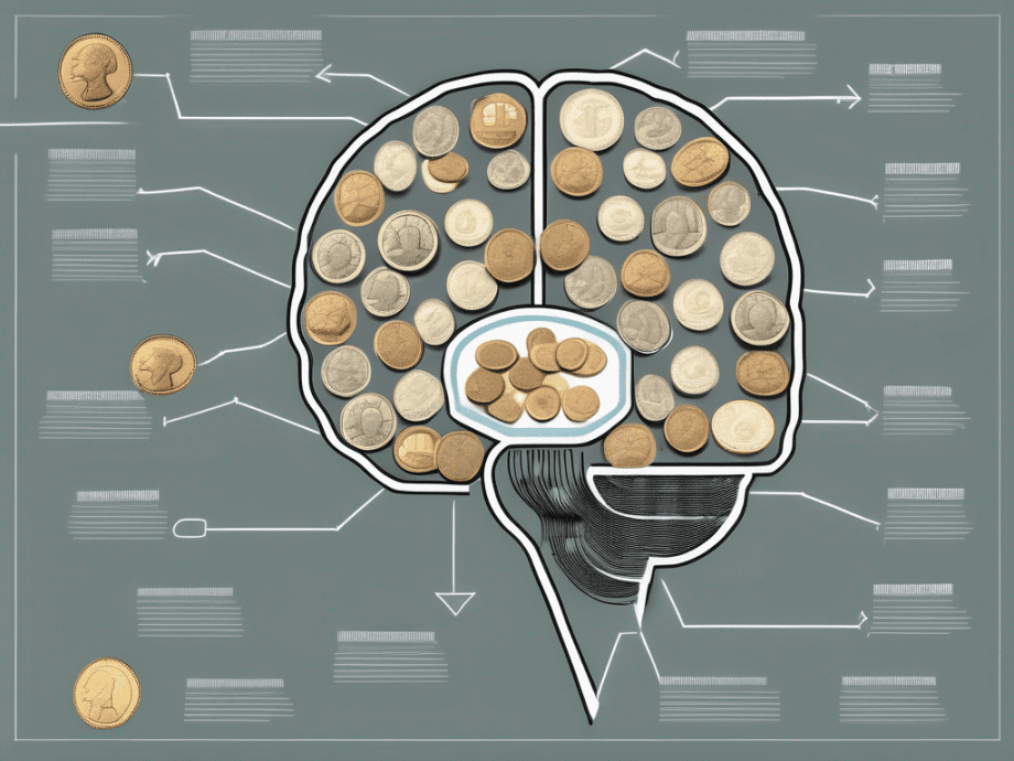 A brain made of coins and banknotes